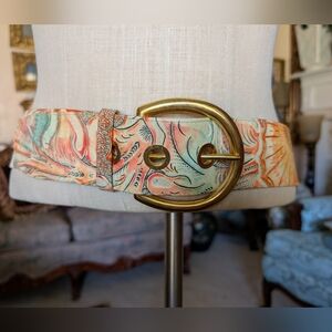 Suzi Roher Multicolor Belt with Gold Buckle